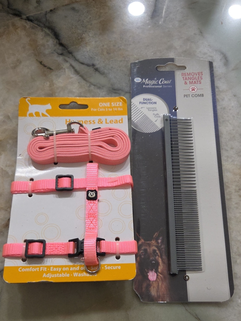 Magic Pink Small Pet Harness, Lead & MagicCoat Pet Comb